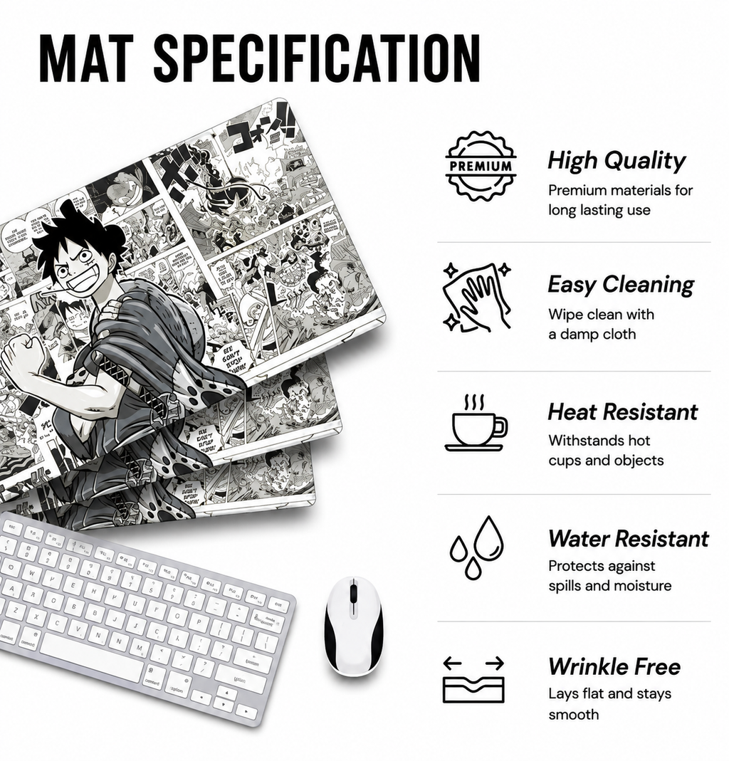 Manga Anime Desk Mat – Large 23 × 11.5 Inch Gaming & Computer Mouse Pad