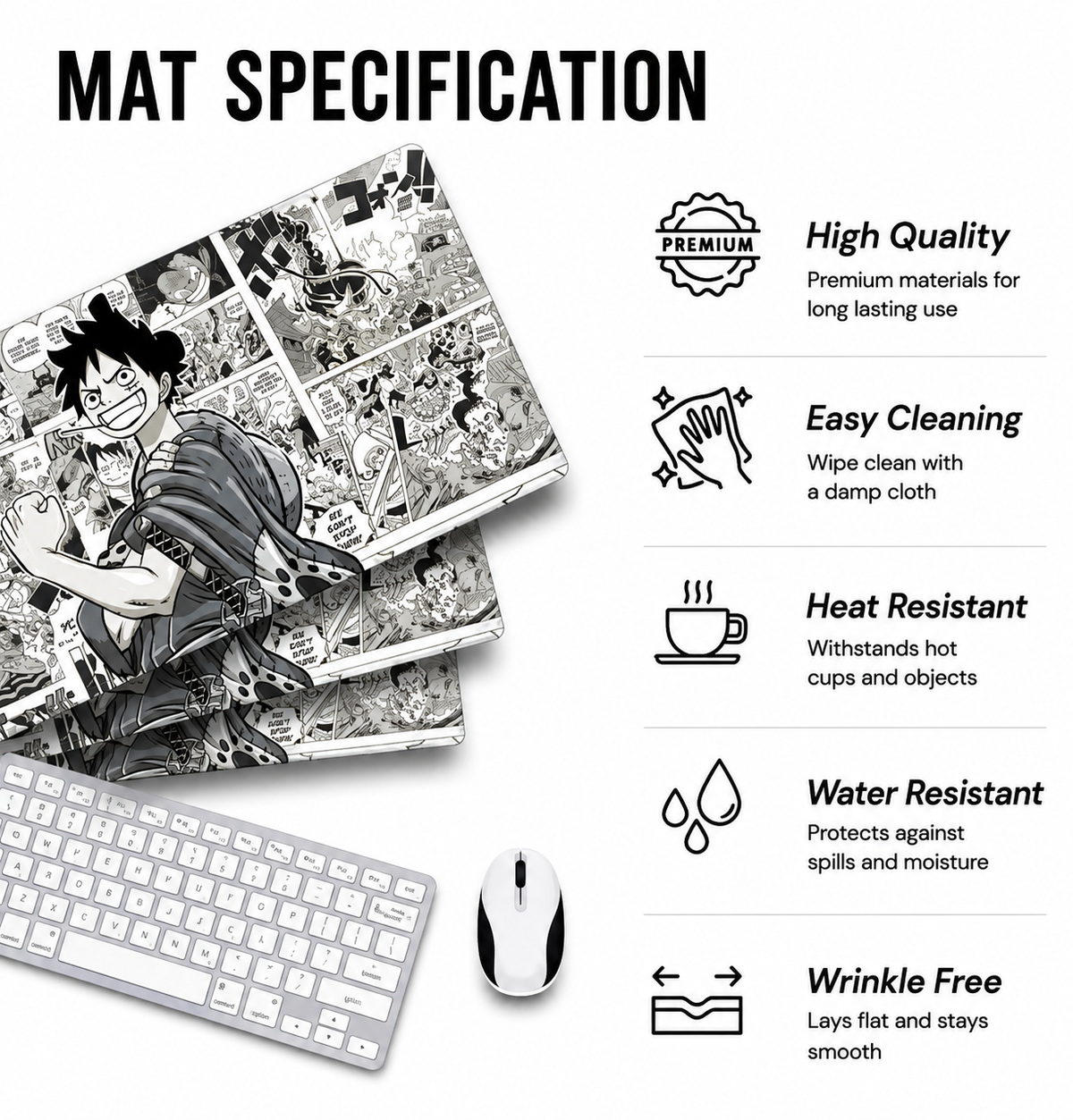 Manga Anime Desk Mat – Large 23 × 11.5 Inch Gaming & Computer Mouse Pad