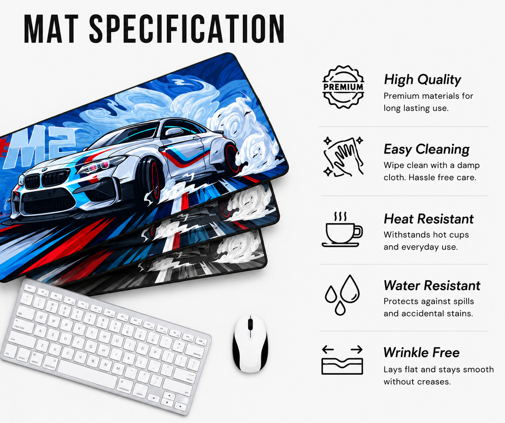 Racing Car Gaming Desk Mat – 23 × 11.5 Inch Large Mouse Pad for Gaming & Work